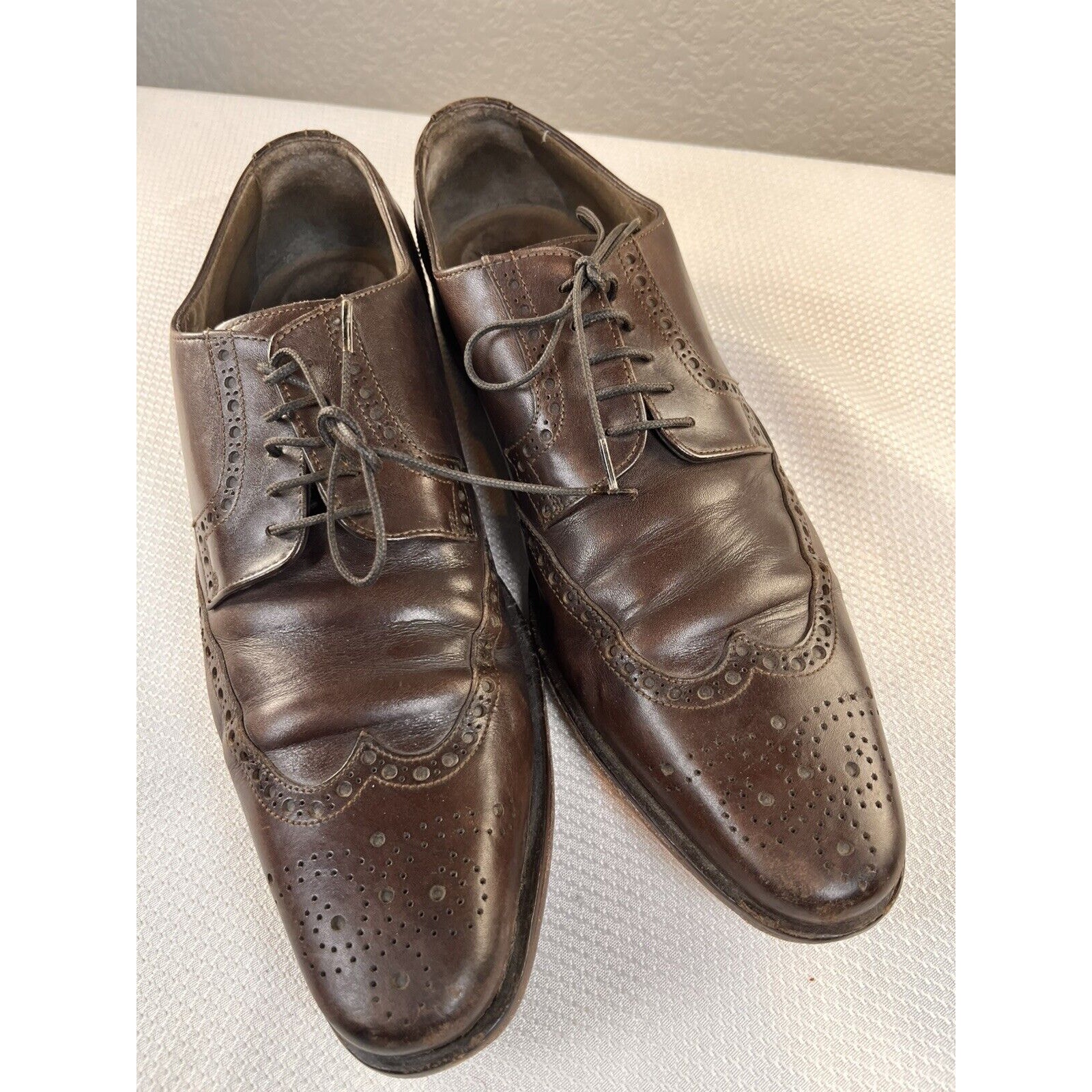 Valentino Garavani Men’s Burgundyleather Shoes Size 8 Made In Italy